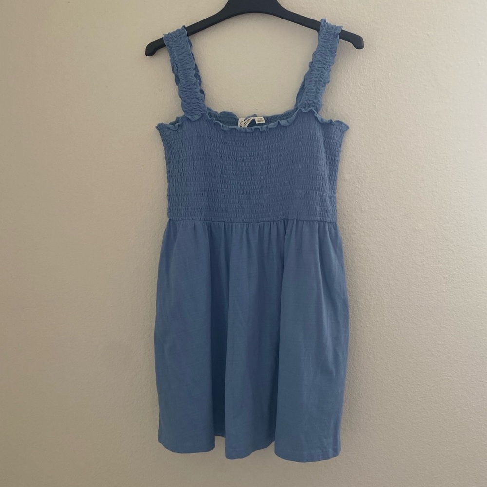 Roxy Blue Sleeveless Smocked Sundress